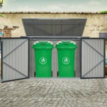 Groundlevel - Large double door metal bin shed