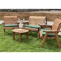 Charles Taylor Trading - Charles Taylor Wooden Garden Large 4 Seater Multi Chair Bench Set & Coffee Table