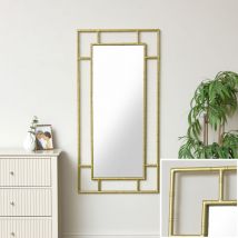 Melody Maison - Large Gold Framed Wall Mirror 120cm x 60cm - Gold