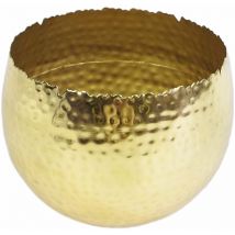 Large Metal bowl 22 x 17cm Hammered Gold Colour - Curvy Edge