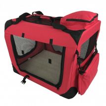 Raygar - Large Pet Carrier Folding Soft Crate - Red