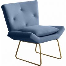 Large Size Occasional Armchair Accent Chair Velvet Tub Chair Armchair for Living Room (Dark Blue) - Blue