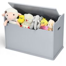 Costway - Large Wooden Toy Box Lift-Top Storage Chest Toy Organizer w/ Seating Bench