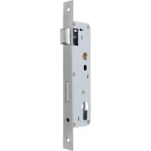 LARGEIGHT Serrure à encastrer monopoint serrure à mortaiser en acier inoxydable trou pour portes intérieures et portes de salle de bain, 92×20mm