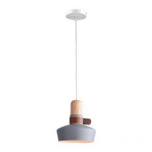 Zambelis - Larissa Ialysos Dome Ceiling Pendant Light 1x E27 Grey Wood Leather