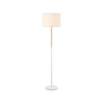 Larissa Lighting - Larissa Vretsia Floor Lamp E27 Max 40W Iron, Wood, Fabric Matterial White