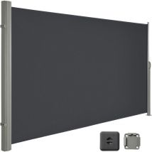 Hoobro - Sotre Latéral, Cadre en Aluminium Massif, Brise-Vue Rétractable, Auvent Latéral, Pare-Soleil, Protection d'Intimité, Protection Solaire, 180