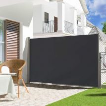 Hoobro - Sotre Latéral, Brise-Vue Rétractable, Cadre en Aluminium Massif, Auvent Latéral, Pare-Soleil, Protection d'Intimité, Protection Solaire, 180