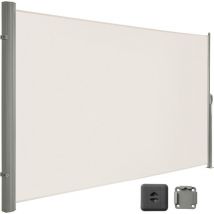 Sotre Latéral, Cadre en Aluminium Massif, 160 x 400 cm(H x L), Brise-Vue Rétractable, Auvent Latéral, Pare-Soleil, Protection d’Intimité, Protection