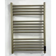 Manissa - Belfast Dry Electric Brushed Brass Stainless Steel Towel Rail 720mm High 500mm Wide Energy Efficient
