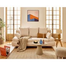 Larson - 3-sitzer einzelsofa schlaffunktion und bettkasten aus cordstoff - beige