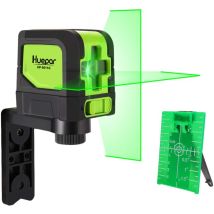 Laser a linee incrociate Huepar verde, laser a linee fai da te con funzione di autolivellamento e inclinazione, angolo del raggio H110° / V110°,