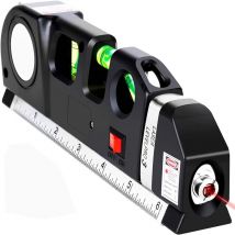 Laser Polyvalent 4 en 1 Laser Puissant Portable avec Niveau D'esprit Ruban à Mesurer, Souverain de Bande Standard et Métrique
