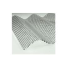 Digiplastics - Lastra Corrugata 177/51 Policarbonato Alveolare Trasparente Spessore 6 Mm 200x92 Cm