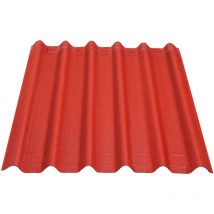 3 Pezzi. Lastra ondulata bituminosa da copertura Onduline Dimensioni 100 x 82 cm. Colore rosso intense.