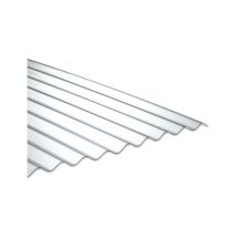 2 Pezzi. Lastra ondulata traslucida da copertura Onduline Onduclair pc po 112 in policarbonato compatto. Passo 76/18. Dimensioni 112x200 cm.