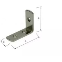 Lastrina Angolare 3 Fori Mm.25x33x12 Nichelato