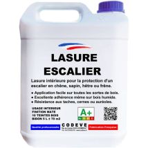 Lasure Escalier - 4x5 L - Codeve Bois - Chêne Clair - Pour La Protection D'Un Escalier En Chêne, Sapin, Hêtre Ou Frêne.