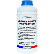 Lasure Haute Protection - 1 l - Codeve Bois - Chêne - Pour Une Protection Optimum De Vos Bois En Climat Extrême.