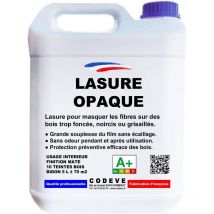 Lasure Opaque - 4x5 l - Codeve Bois - Incolore - Pour Masquer Les Veines D'un Bois Trop Foncé, Grisé, Noirci Ou Taché.