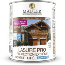 Mauler - Lasure chêne clair Pro Mauler ecolabel 1L - ne pèle pas, ne s'écaille pas - protection très longue durée certifiée nf en 927-6 - satine