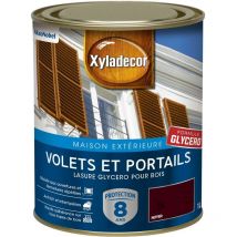 Lasure protectrice glycéro pour bois extérieur - Volets et Portails - aspect satin noyer 1 l Xyladecor