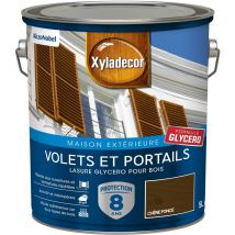 Lasure protectrice glycéro pour bois extérieur - Volets et Portails - aspect satin chêne foncé 5 l Xyladecor