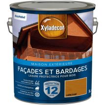 Lasure protectrice pour bois extérieur - Facades et Bardages - aspect satin chêne doré 5 l Xyladecor