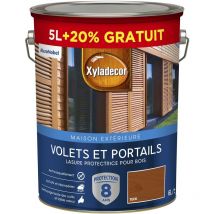 Lasure protectrice pour bois extérieur - Volets et Portails - aspect satin teck 6 l (5 l + 1 l gratuit) - Xyladecor