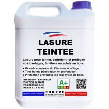 Lasure Teintee - 5 l - Codeve Bois - Incolore - Pour La Protection D'un Chalet, Abri, Cabane, Coffre Ou Balcon En Bois.