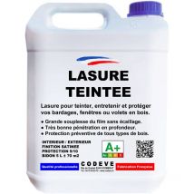 Lasure Teintee - 4x5 l - Codeve Bois - Noyer - Pour La Protection D'un Chalet, Abri, Cabane, Coffre Ou Balcon En Bois.