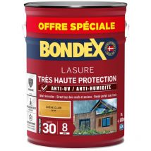 Lasure Très Haute Protection Satin 8 ans Finition: Satiné - Couleur: Chêne clair - Conditionnement: 6L - Bondex