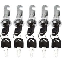 Shining House - Latch and Bolt 5pcs Mailbox Locks, Cabinet Door Locks, Cam Locks, Cylinder Cabinet Lock Used for Closing Cupboards, Drawer, Wardrobe,