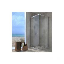 Dhimp - Lateral de ducha de esquina de cristal Essential - 98-100 cm / Apertura 39 cm