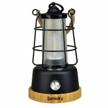 LUMISKY Kabellose LED-Laterne Wildy – 23cm hoch – 300 Lumen – IP44 spritzwassergeschützt – USB aufladbar – für Terrasse und Wohnzimmer