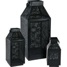 Laternen 3er-Set – verschiedene Größen – Hochwertiges Metall – 20 cm – 9 cm – 9 cm