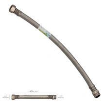 Latiguillo flexible reforzado acero inoxidable termo macho 1/2 - hembra 1/2 longitud 400 mm