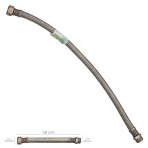 Latiguillo flexible reforzado acero inoxidable termo macho 1/2 - hembra 1/2 longitud 500 mm