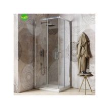 Lato Doccia Telescopico Tevere Silqua By Mobo Trasparente Spess. 4mm H 190 X 70/80 Cm