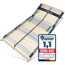 Lattenrost Premium Strong 80x200, Orthopädischer 7 Zonen Lattenrost Mit 42 Verstärkten Leisten, Kopfteil Verstellbar, Bis 200kg Belastbar, Germany