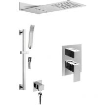 Latus douche cachée avec levier, 3 prises, chrome
