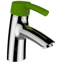 Laufen - Curvepro - Mitigeur de lavabo à levier avec vidage push-open, chrome/vert HF918520020001
