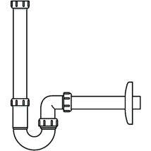 Laufen – Il Bagno Alessi One Siphon DN32 – Weiß – verlängertes Ablaufrohr