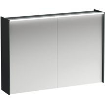 Lani - Armoire miroir avec éclairage led, 71x102x21 cm, 2 portes, gris H4037921122661 - Laufen