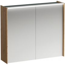 Lani - Armoire miroir avec éclairage led, 71x82x21 cm, 2 portes, chêne H4037621122671 - Laufen
