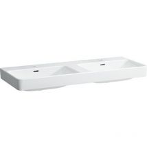 Laufen - Pro s - Double-lavabo 1300x460 mm, 2 trous pour robinetterie, blanc H8149680001041