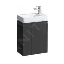 Laufen - Pro s - Meuble pour lave-mains avec porte et étagère latérale à gauche, 470x275x605 mm, graphite mat H4830020954801