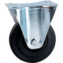 Lenkrolle mit rechteckiger Platte avl - Schwarze Gummiräder ø 200 - Tragkraft 200 kg - 508836O