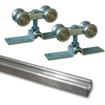 Laufschiene Alu 3 m + Beschlagset bis 90 kg