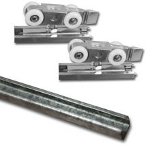 Laufschiene Stahl 2m + Beschlagset bis 100 kg